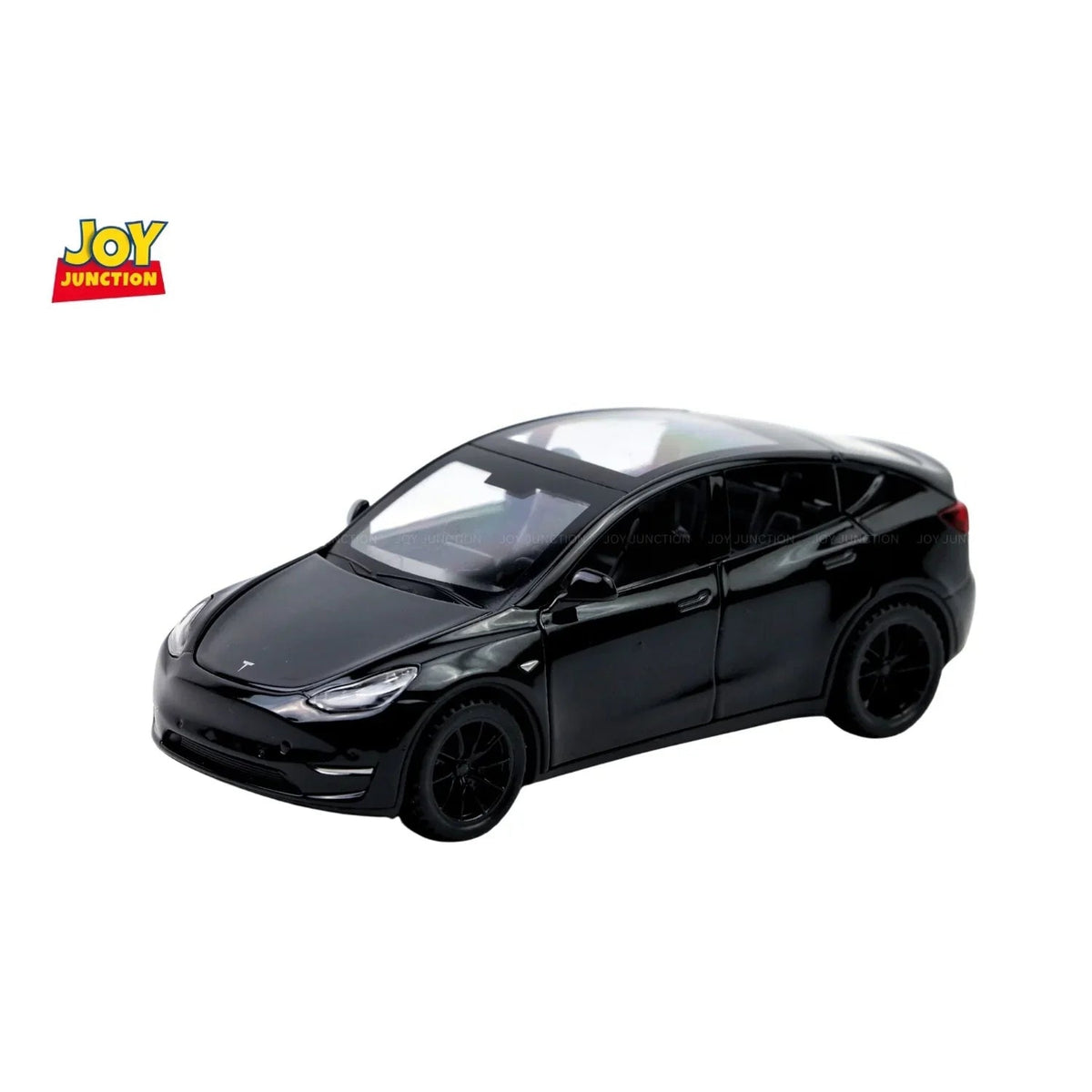 Tesla Model Y Pullback Toy Car - Light, Sound with Openable Doors, 1:32 Scale (Black) — image 1