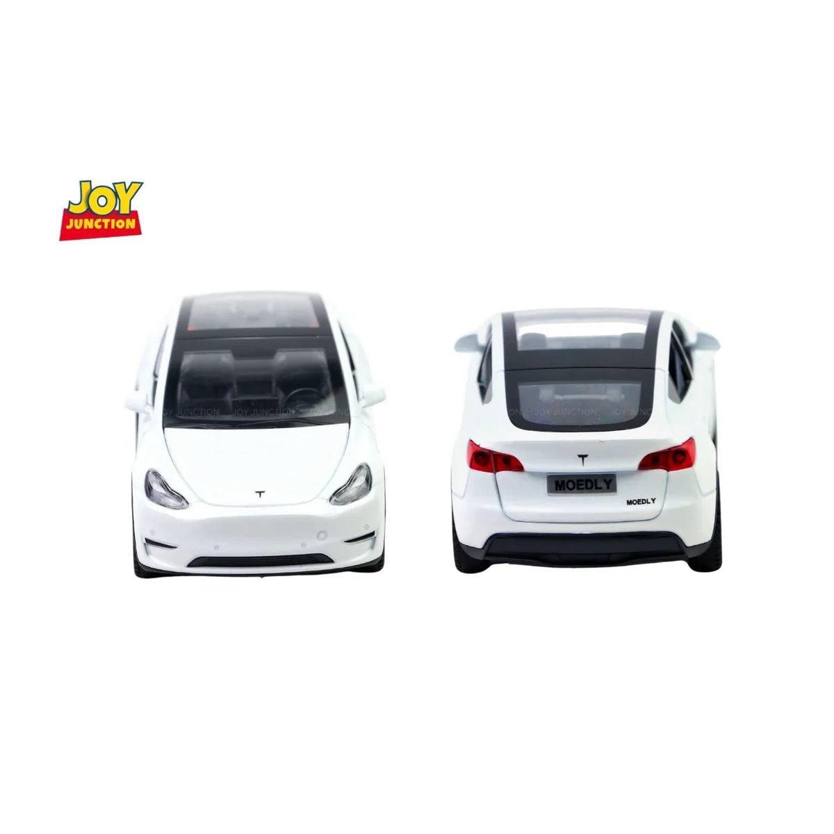 Tesla Model Y Pullback Toy Car - Light, Sound with Openable Doors, 1:32 Scale (White) — image 2