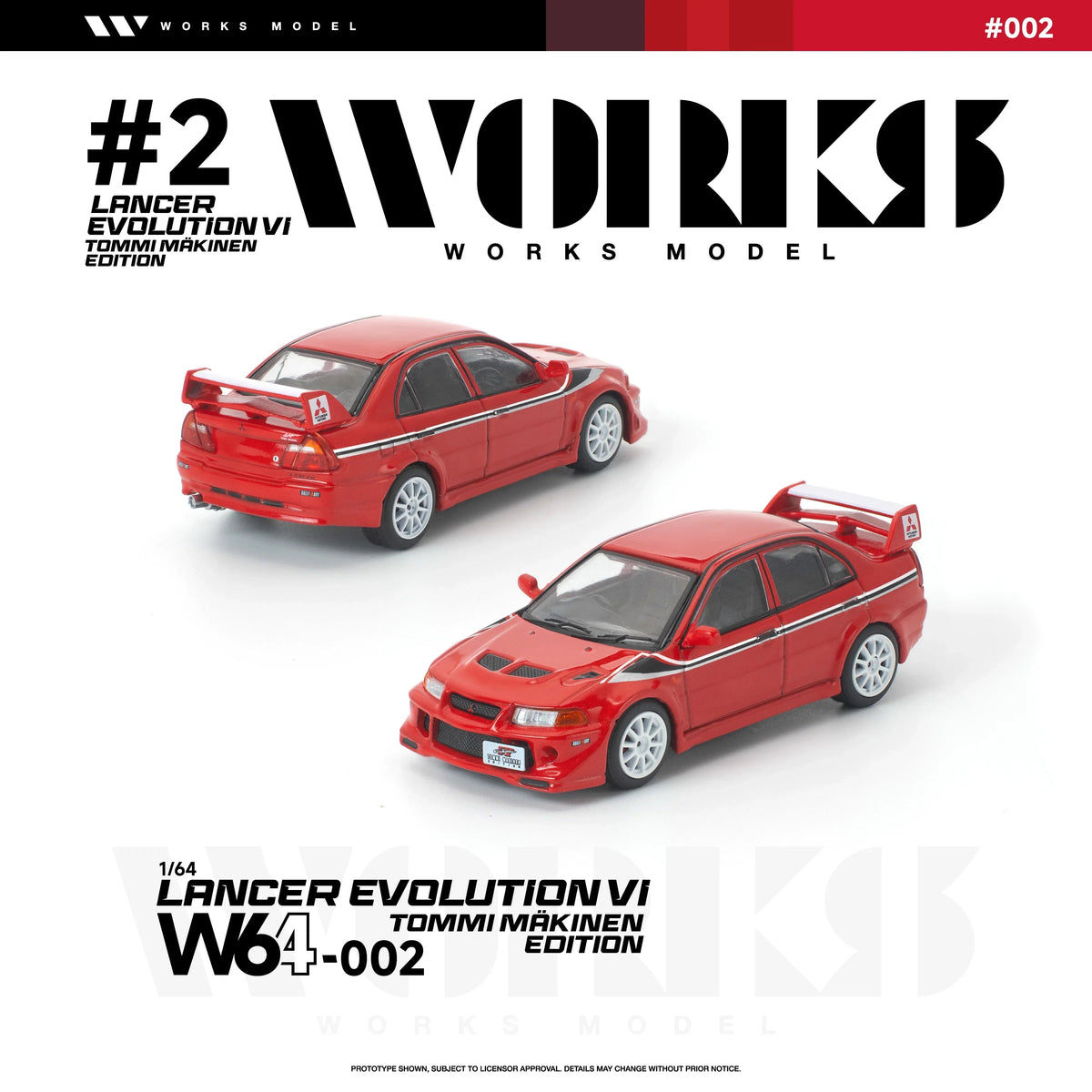 *PRE-ORDER* Mitsubishi Lancer Evolution Vi Tommi Makinen, 1:64 Scale (Red) — image 6