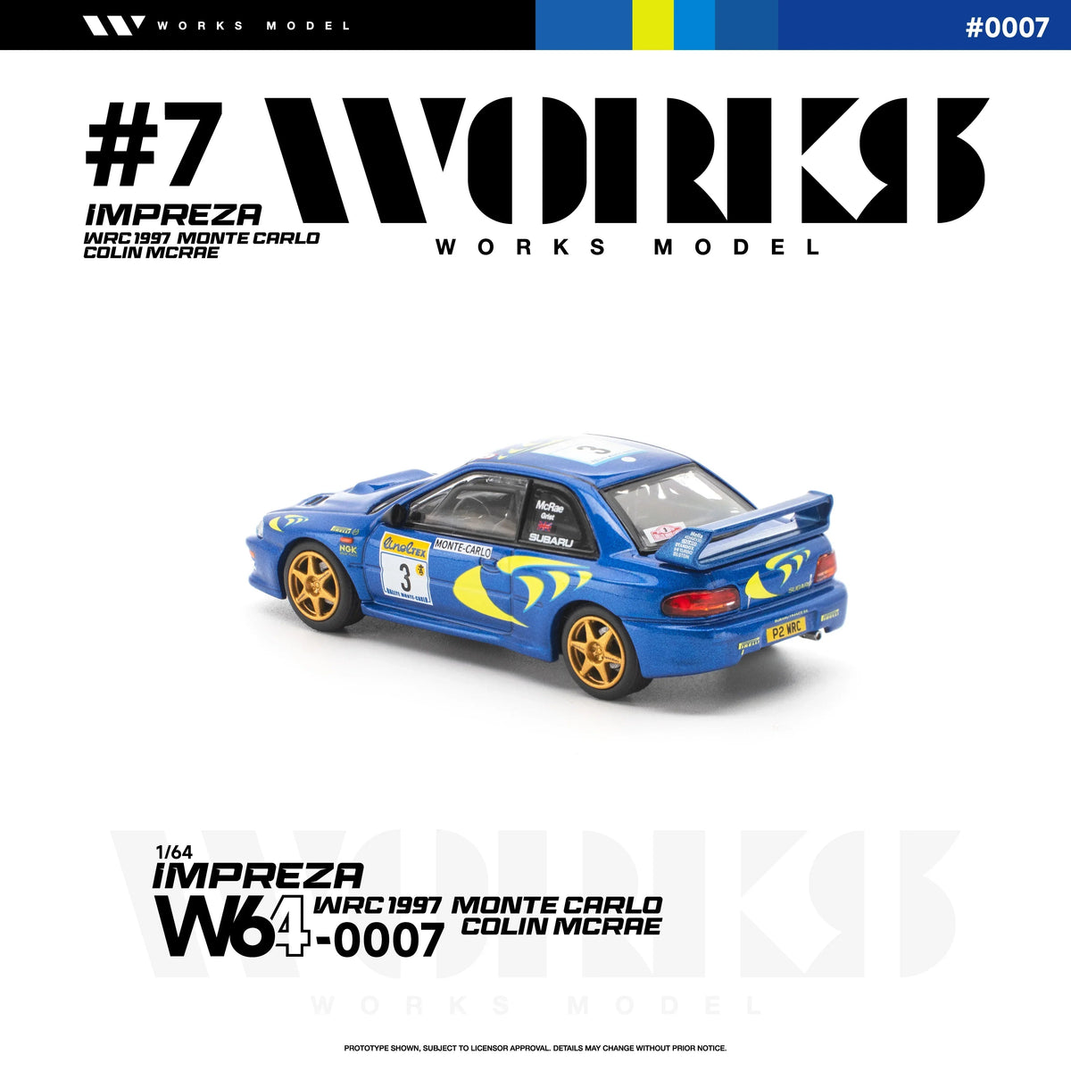 *PRE-ORDER* Subaru Impreza WRC 1997 Monte Carlo Colin Mcrae, 1:64 Scale — image 3