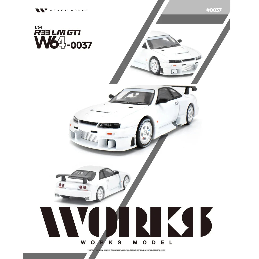 *PRE-ORDER* Nissan R33 LM 1995 GT1, 1:64 Scale (White) — image 1