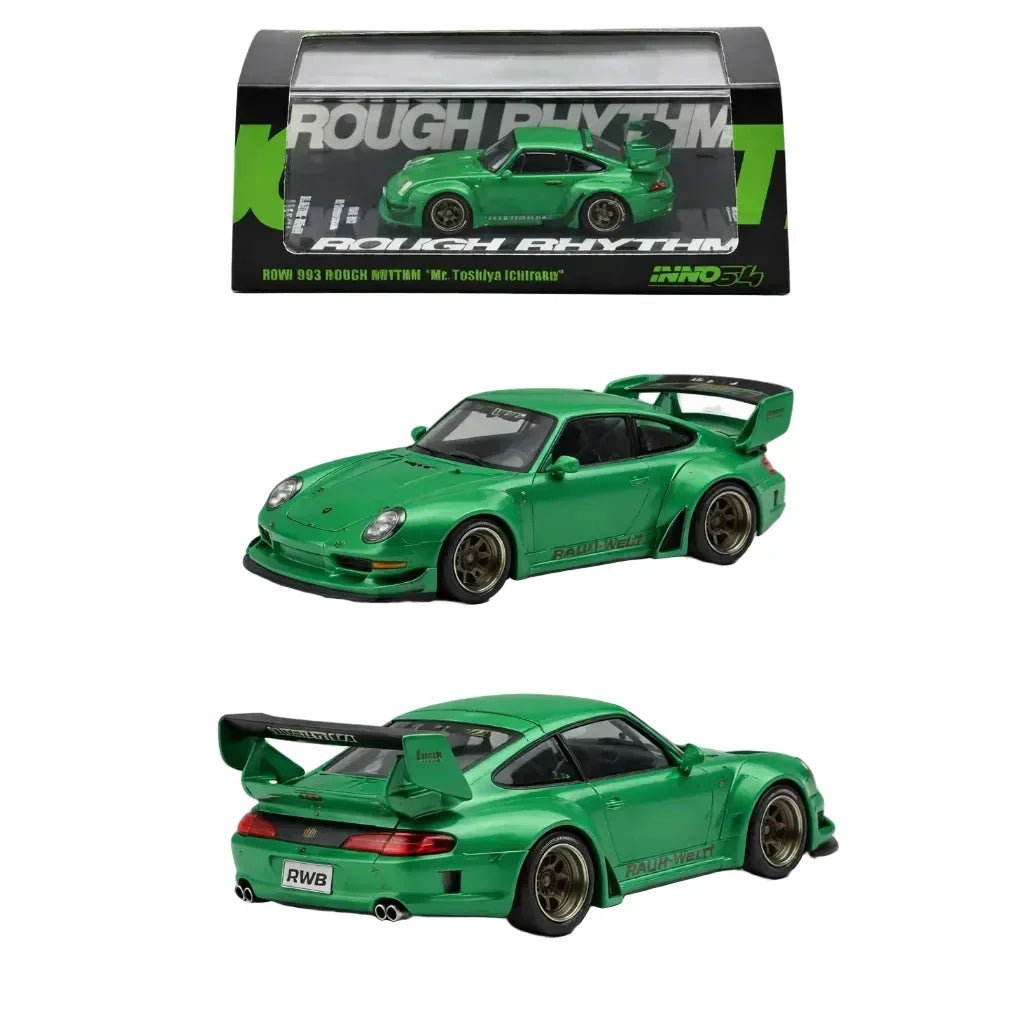 Porsche diecast RWB 993 Rough Rhythm Mr. Toshiya Ichiraku, 1:64 Scale (Green) — image 2