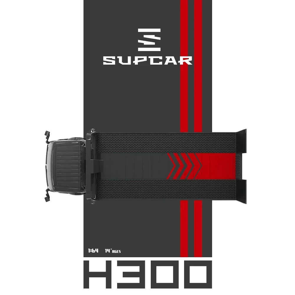 Advan H300 Flatbed Transport Trailer, 1:64 Scale (Red) — image 5