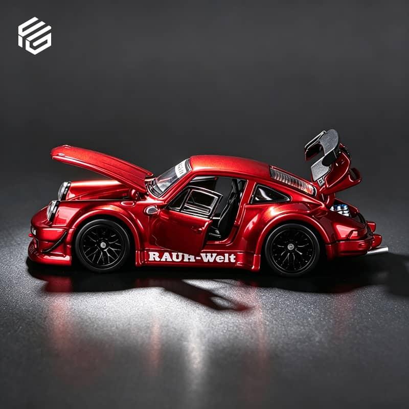 RWB 930 GT Wing Version, Transparent, 1:64 Scale (Red) — image 4