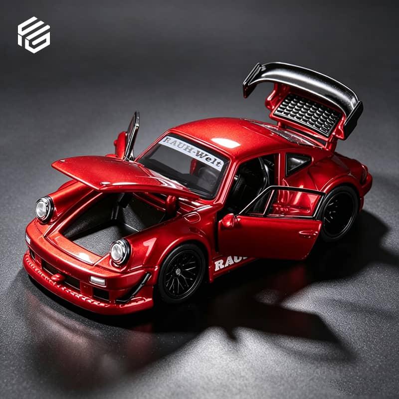 RWB 930 GT Wing Version, Transparent, 1:64 Scale (Red) — image 3