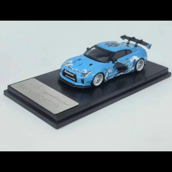 *PRE-ORDER* Nissan GT-R R35 Liberty Walk Performance 1.5 Blue Godzilla Livery, 1:64 Scale — image 1