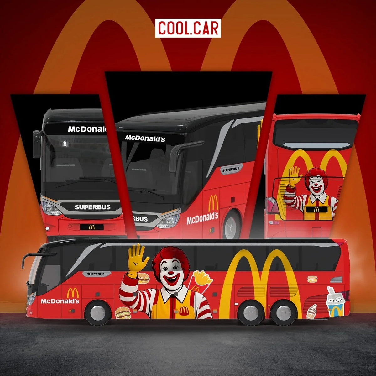 *PRE-ORDER* Setra Bus (Mc Donald's), 1:64 Scale (Red) — image 1