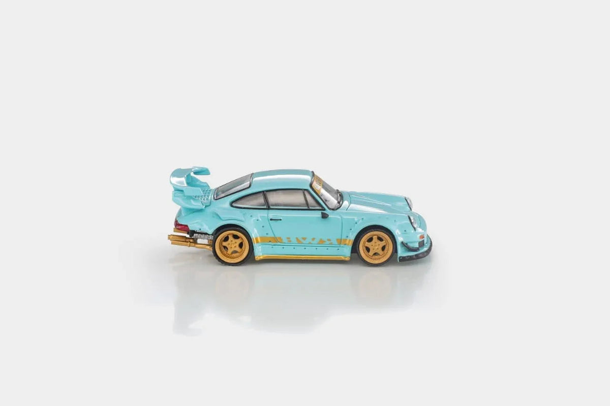 *PRE-ORDER* Porsche diecast RWB 930 GT Wing Tiffany Blue (Chance of Chase Car), 1:64 Scale — image 3