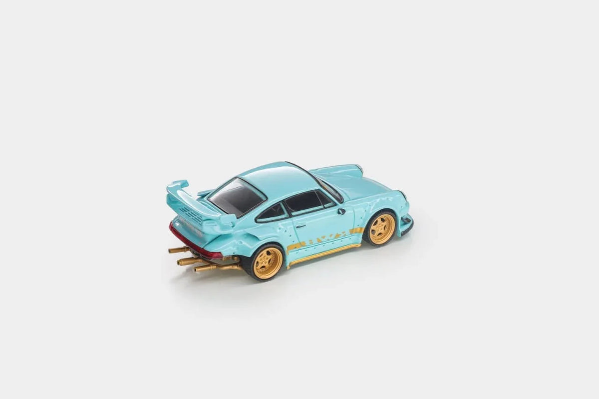 *PRE-ORDER* Porsche diecast RWB 930 GT Wing Tiffany Blue (Chance of Chase Car), 1:64 Scale — image 6