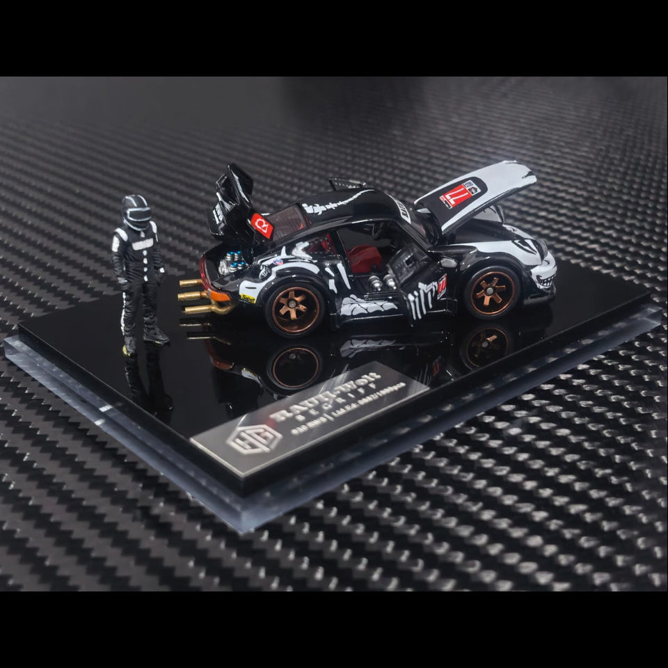 *PRE-ORDER* RWB930 GT Wing (Open-Engin & Rear Hoods+Doors, Visible Engine) Skeleton Dinosaur Livery with Figure, 1:64 Scale — image 6