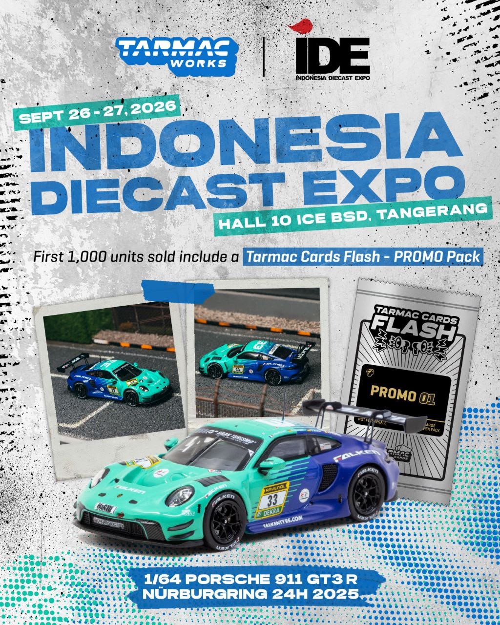 *IDE 2026* Porsche diecast 911 GT3 R Nürburgring 24H 2025 Falken Livery, 1:64 Scale — image 1