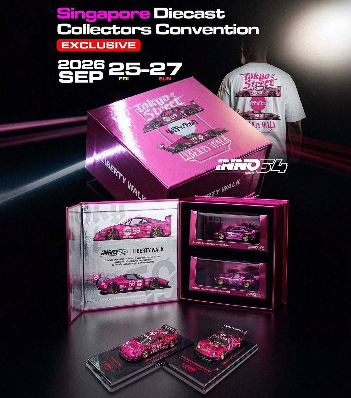 *SGDE 2026* LBWK Liberty Walk F40 & Miura Purple Box Set Singapore Exclusive | 2026 Singapore Diecast Collectors Convention, 1:64 Scale — image 1