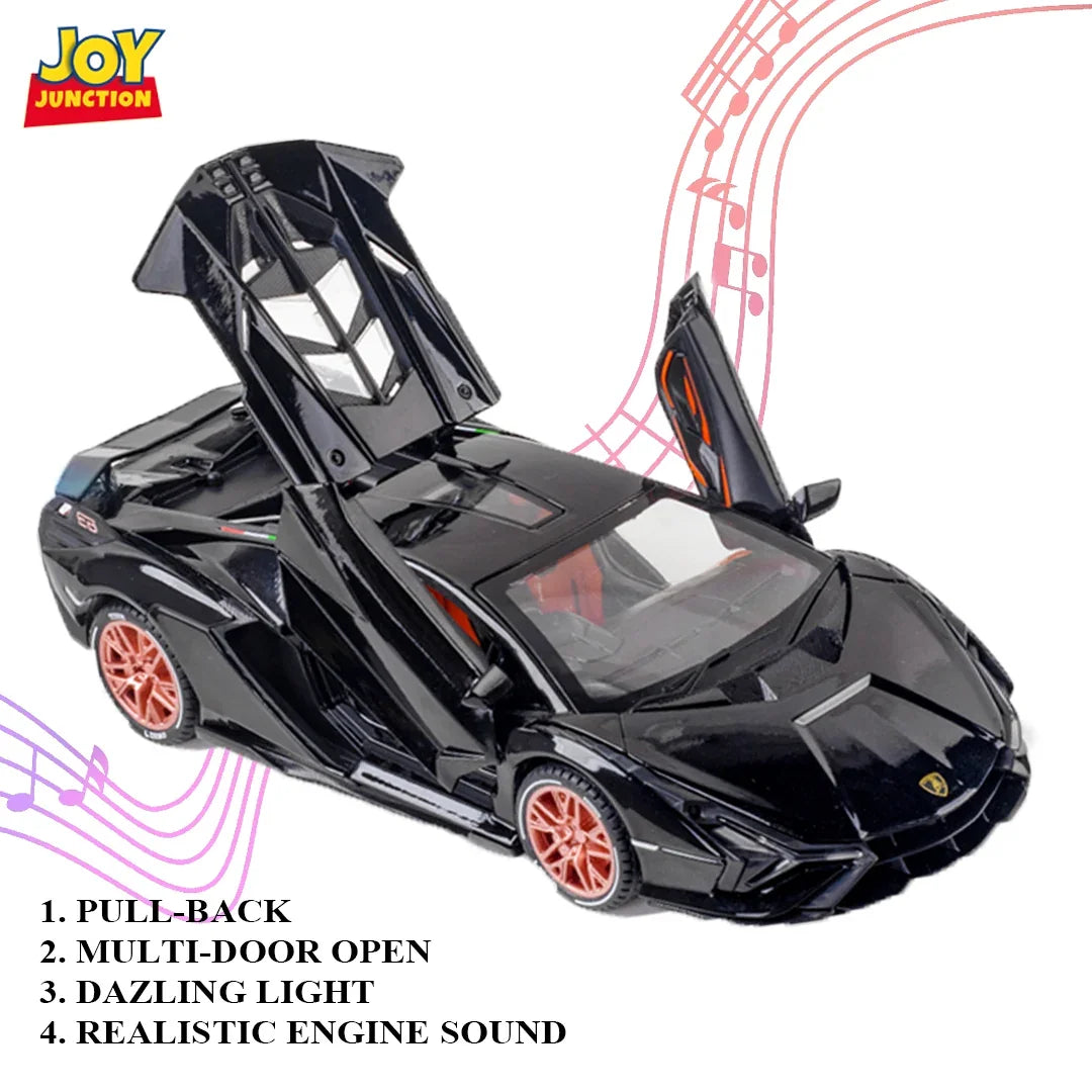 Lamborghini Lightning - Light, Sound with Openable Doors, 1:24 Scale (Black) — image 4