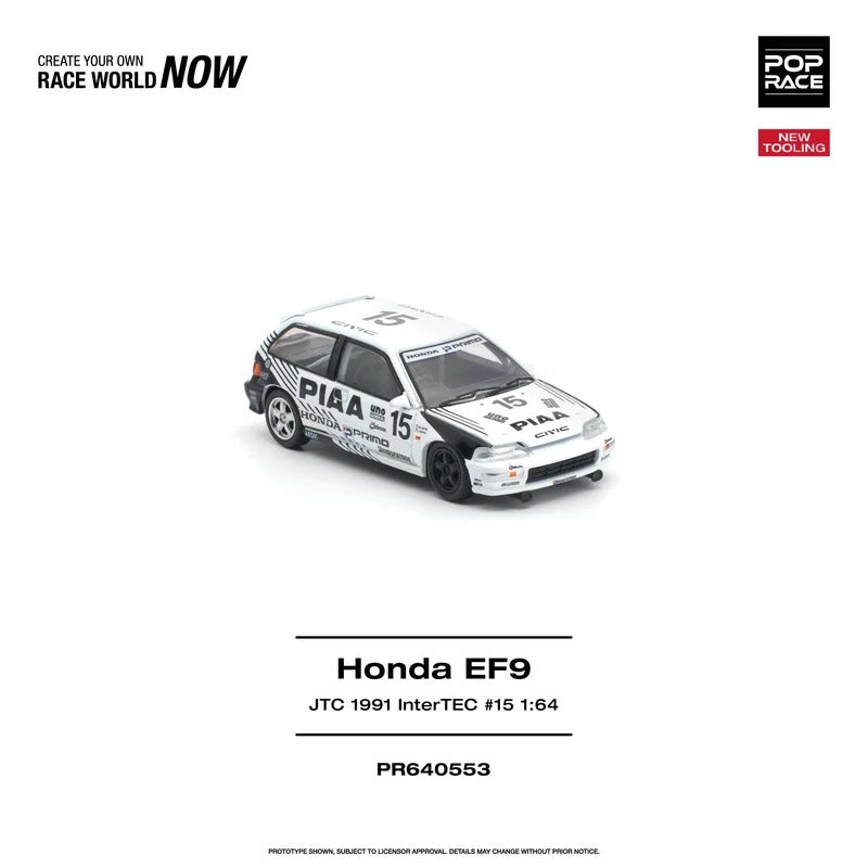 *PRE-ORDER* HONDA CIVIC (EF9) #15 JTC 1991 InterTEC NEW TOOLING, 1:64 Scale — image 3
