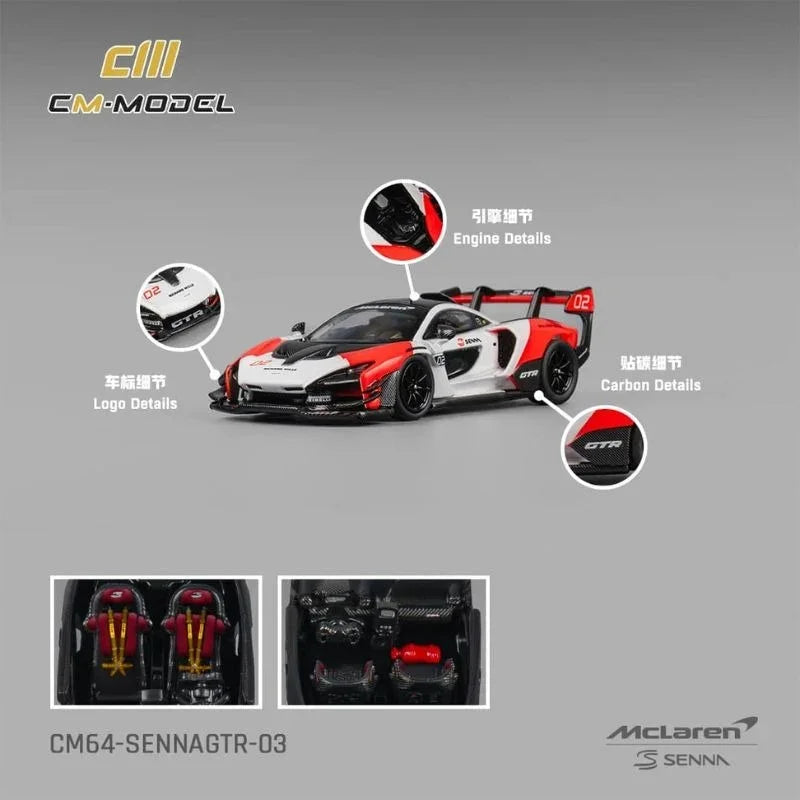 McLaren Senna GTR, 1:64 Scale (White & Red) — image 1