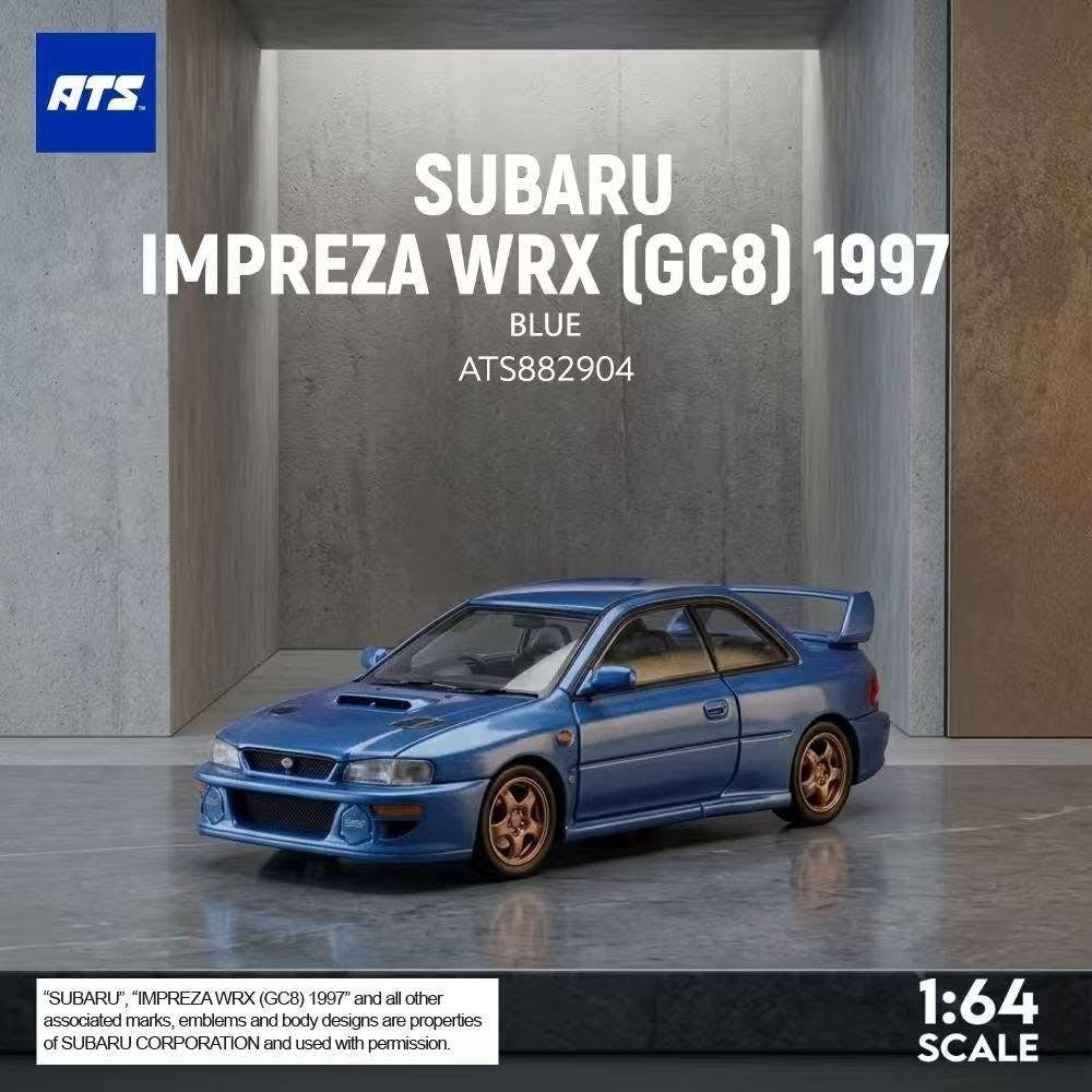 *PRE-ORDER* SUBARU IMPREZA WRX (GC8) 1997, 1:64 Scale (Blue) — image 1