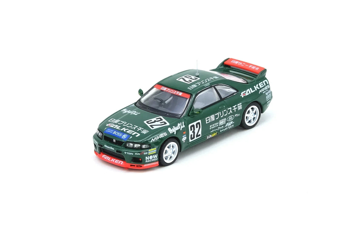 Nissan Skyline GT-R R33 #32 Prince Chiba Falken N1 Super Endurance Series - Tokachi 24H 1996, 1:64 Scale — image 1