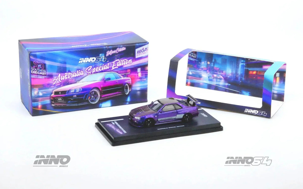 Nissan Skyline GT-R (R34) Z-Tune "Endgame" Australia Special Edition(Purple) (Chanse of Black Pearl Chase Car), 1:64 Scale — image 5