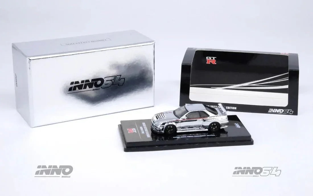 Nissan Skyline GT-R (R34) Nismo R-Tune Silver Chrome Hobby Expo China 2023 Event Edition,1:64 Scale (Silver) — image 3