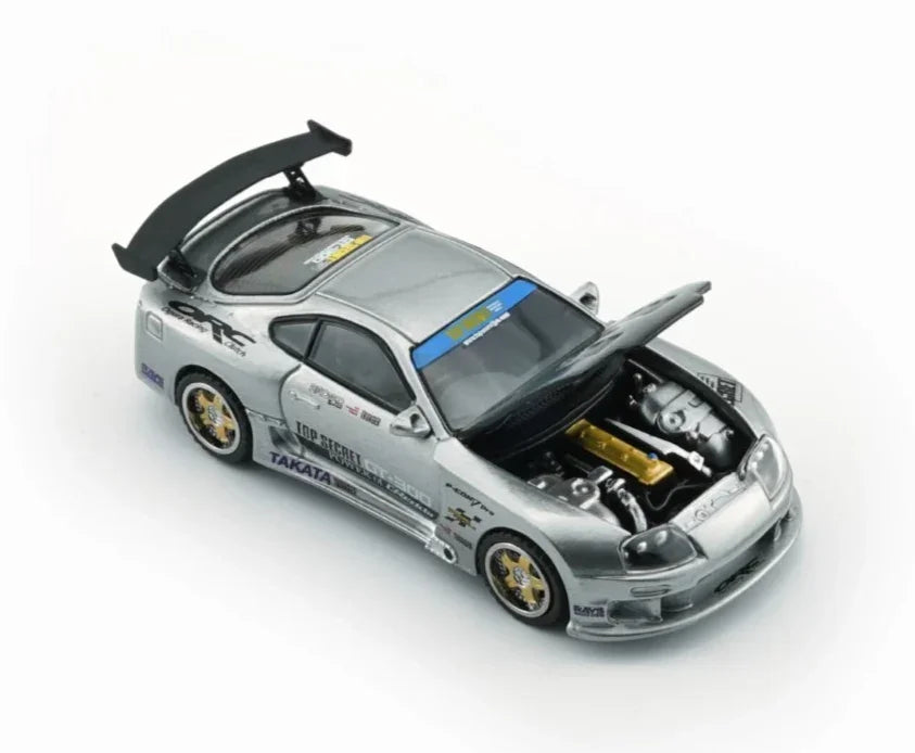 Toyota Supra Top Secret JZA80 (RHD) Manila Show, 1:64 Scale (Silver) — image 3
