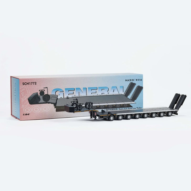 Scania Eight-Axis Semi-Low Deck Trailer, 1:64 Scale (Black) — image 1