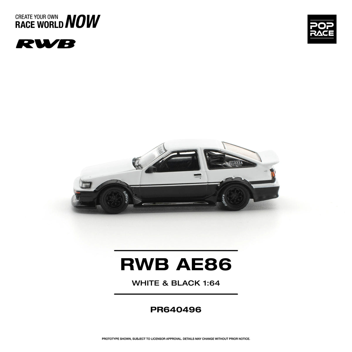 *PRE-ORDER* RWB AE86, 1:64 Scale (White Black) — image 2