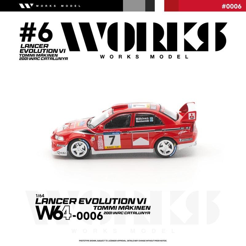 *PRE-ORDER* Mitsubishi Lancer Evolution Vi Tommi Makinen 2001 WRC Catalunya, 1:64 Scale — image 2