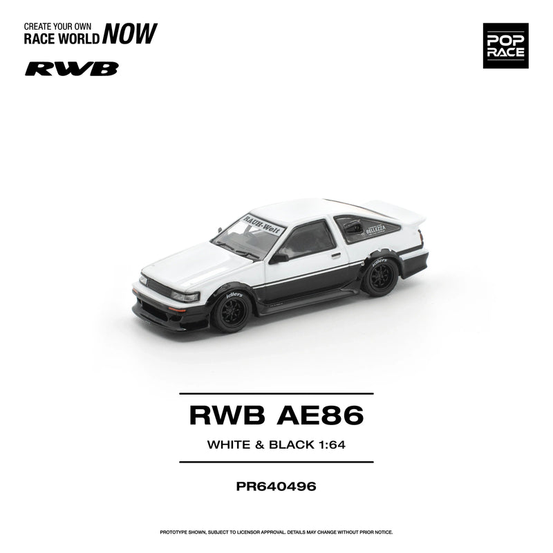 *PRE-ORDER* RWB AE86, 1:64 Scale (White Black) — image 1