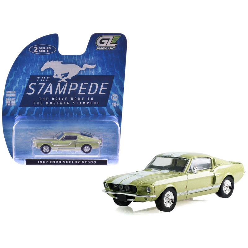 *PRE-ORDER* The Mustang Stampede Series 2 - 1967 Ford Shelby GT500 - Lime Gold, 1:64 Scale — image 1