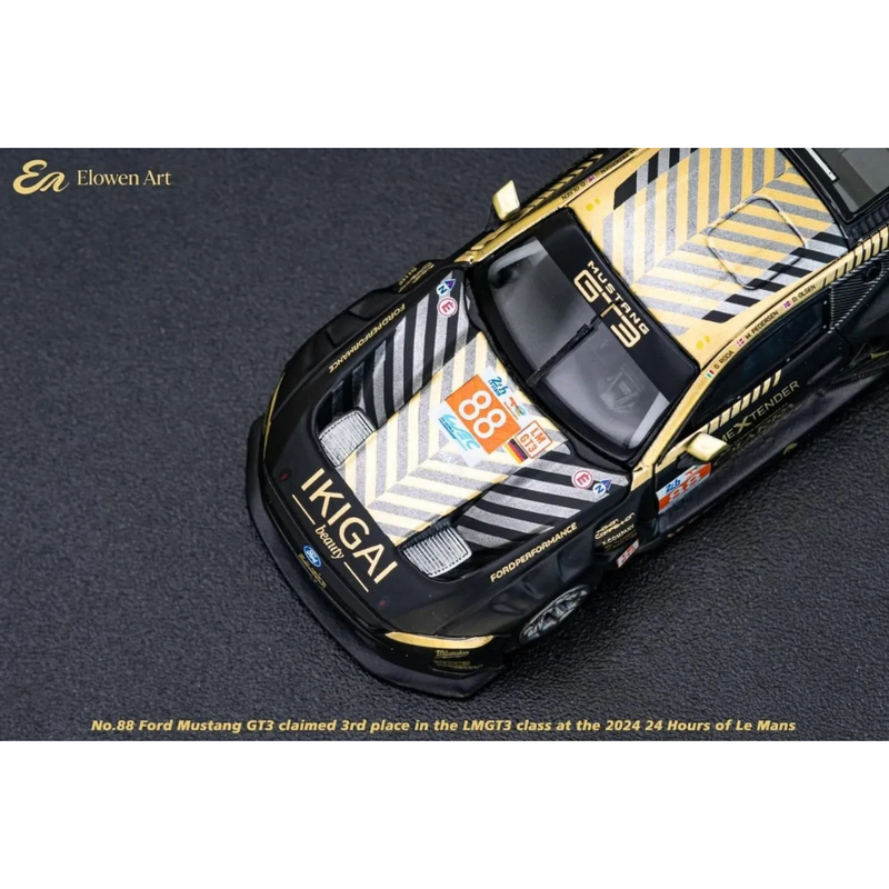 ELOWEN ART Mustang GT-3 #88 24 Hrs Lemans, 1:64 Scale (Black Gold) — image 2