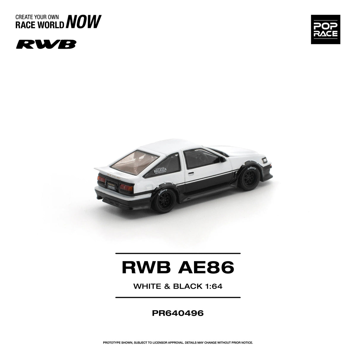 *PRE-ORDER* RWB AE86, 1:64 Scale (White Black) — image 4