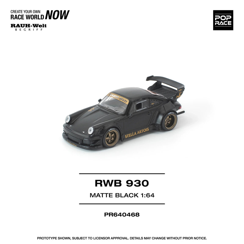 *PRE-ORDER* RWB 930 Matte Black "Stella Artois" New Tooling, 1:64 Scale — image 1