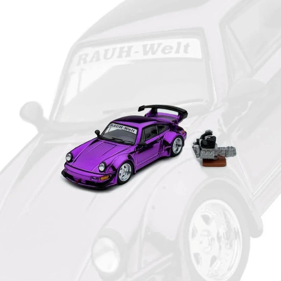 *Pre-Order* Porsche diecast RWB with Display Engine DZ P, 1:64 Scale (Purple Chrome) — image 2
