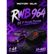 *Pre-Order* Porsche diecast RWB with Display Engine DZ P, 1:64 Scale (Purple Chrome) — image 1