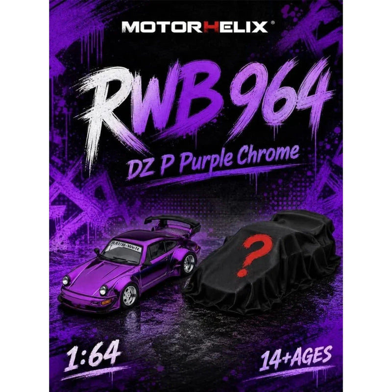 *Pre-Order* Porsche diecast RWB with Display Engine DZ P, 1:64 Scale (Purple Chrome) — image 1