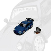 *Pre-Order* Porsche diecast RWB with Display Engine DZ P, 1:64 Scale (Blue Chrome) — image 2
