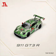 *PRE-ORDER* Porsche diecast 911 GT3 R #77 Livery Jungle Camo, 1:64 Scale (Green) — image 1