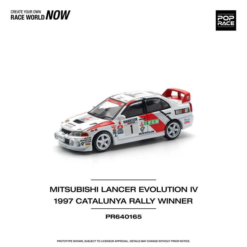 Mitsubishi Lancer Evolution IV 1997 Catalunya Rally Winner, 1:64 Scale (White) — image 1