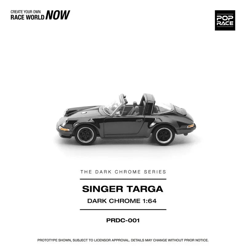 Porsche diecast Singer Targa, 1:64 Scale (Dark Chrome Edition) — image 2