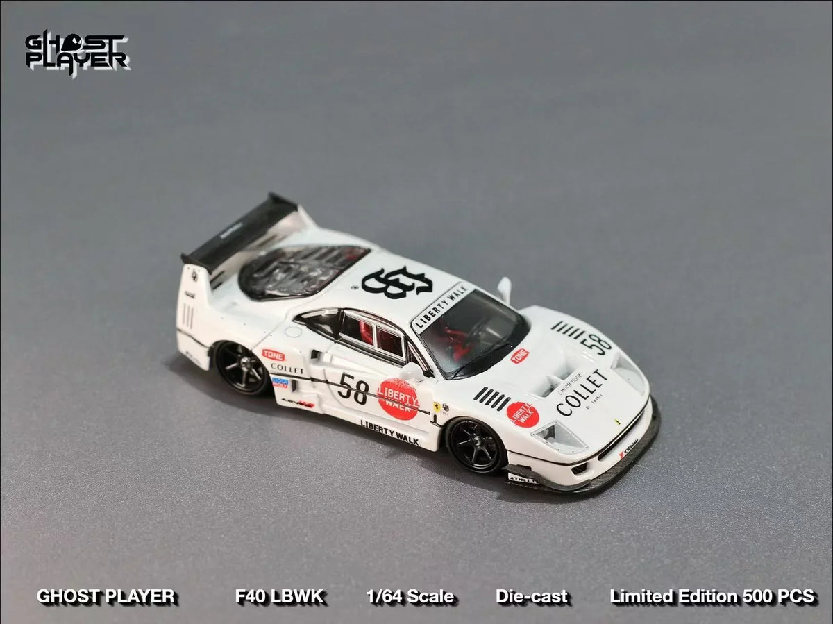 Ferrari F40 #58 LBWK , (Limited to 499) 1:64 Scale (White) — image 5