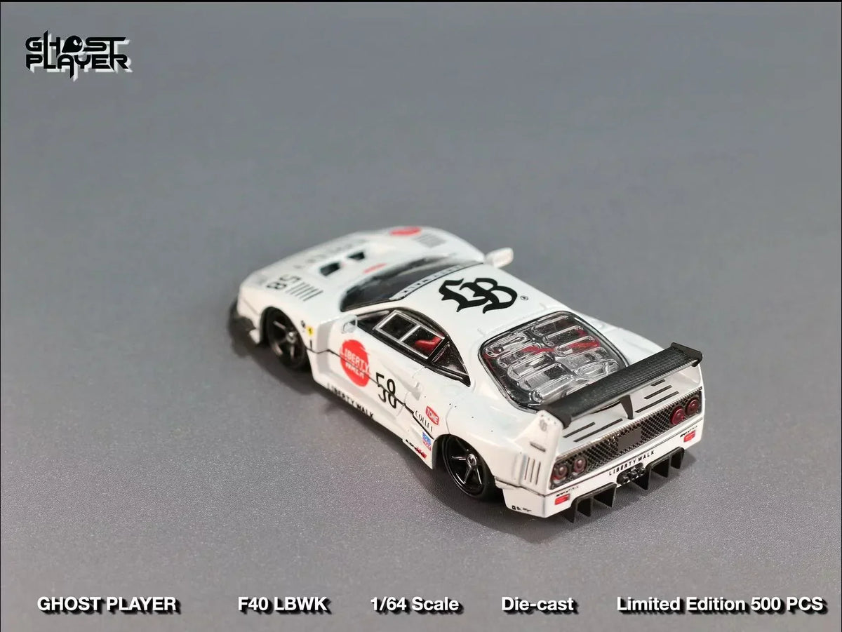 Ferrari F40 #58 LBWK , (Limited to 499) 1:64 Scale (White) — image 4