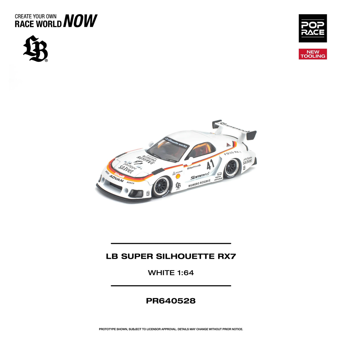 *PRE-ORDER* LB Super Silhouette RX7 (FD3S), 1:64 Scale (White) — image 1