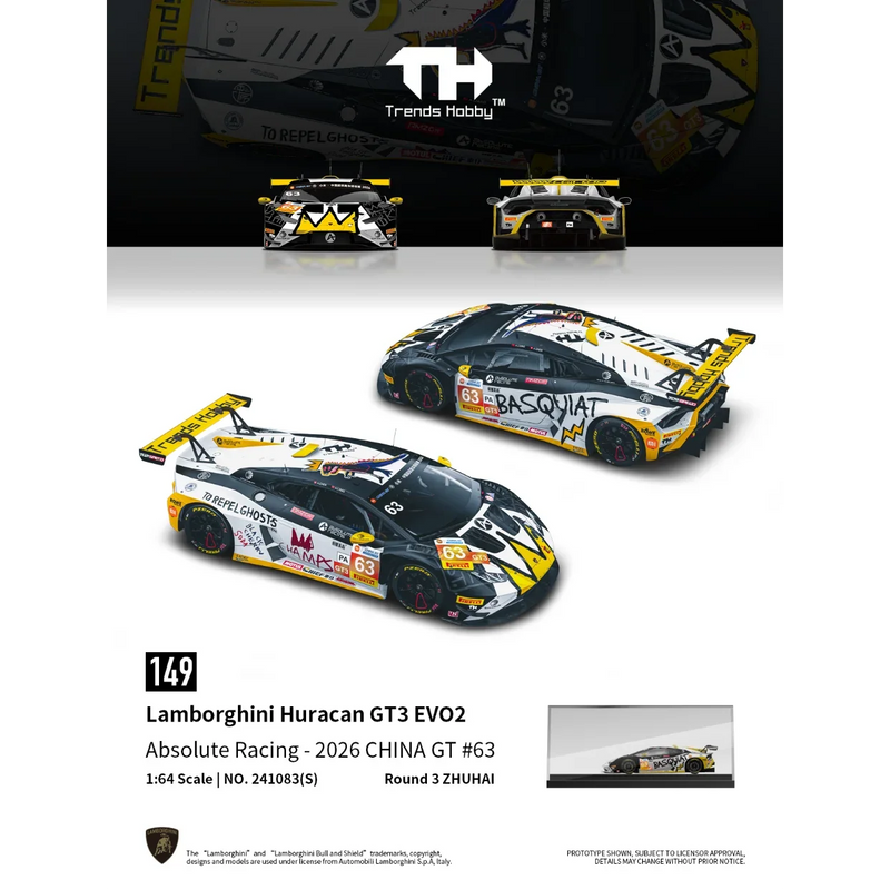 *PRE-ORDER* Lamborghini Huracan GT3 EVO2 - CHINA GT(ZHUHAI) 2026 No.63, 1:64 Scale — image 1