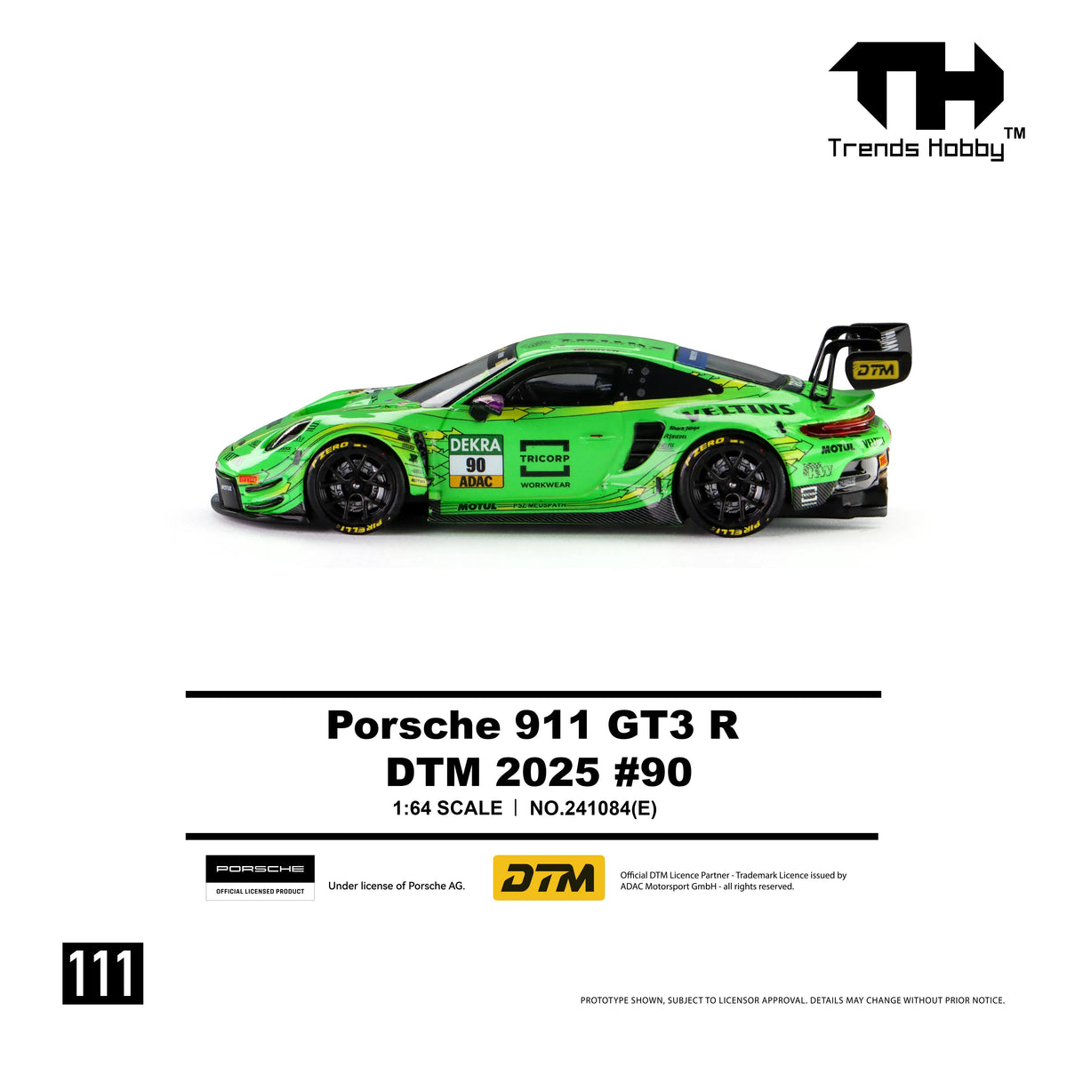 *PRE-ORDER* Porsche diecast 911 GT3 R - DTM 2025 No.90, 1:64 Scale — image 3