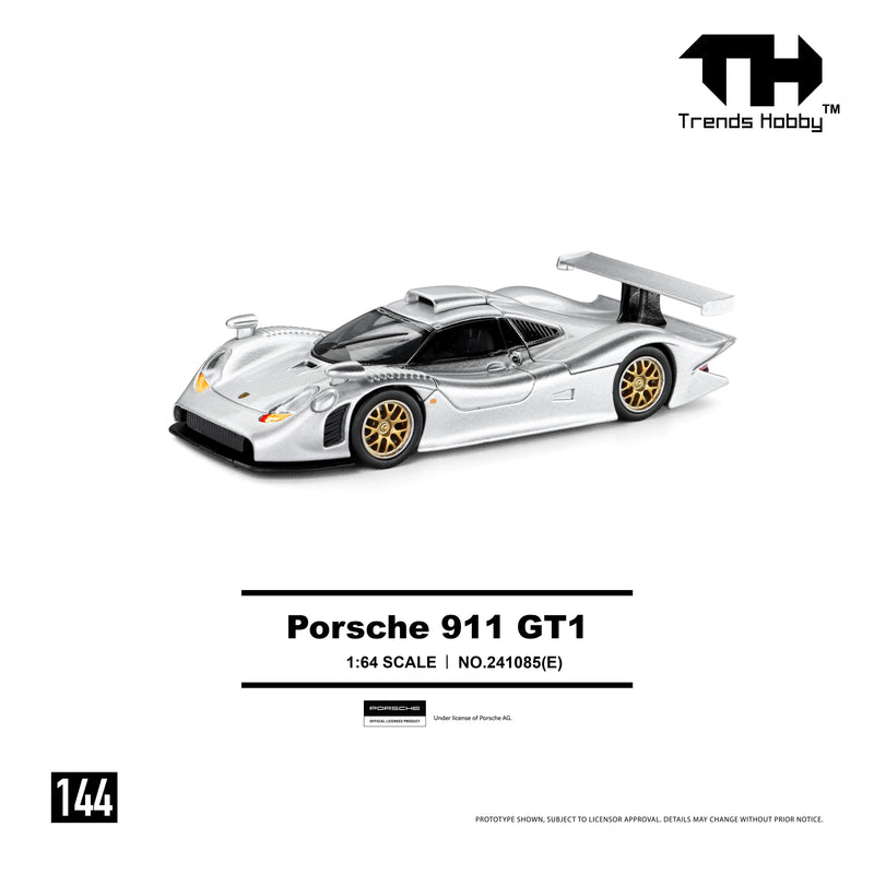 *PRE-ORDER* Porsche diecast 911 GT1 1998, 1:64 Scale (Silver) — image 2