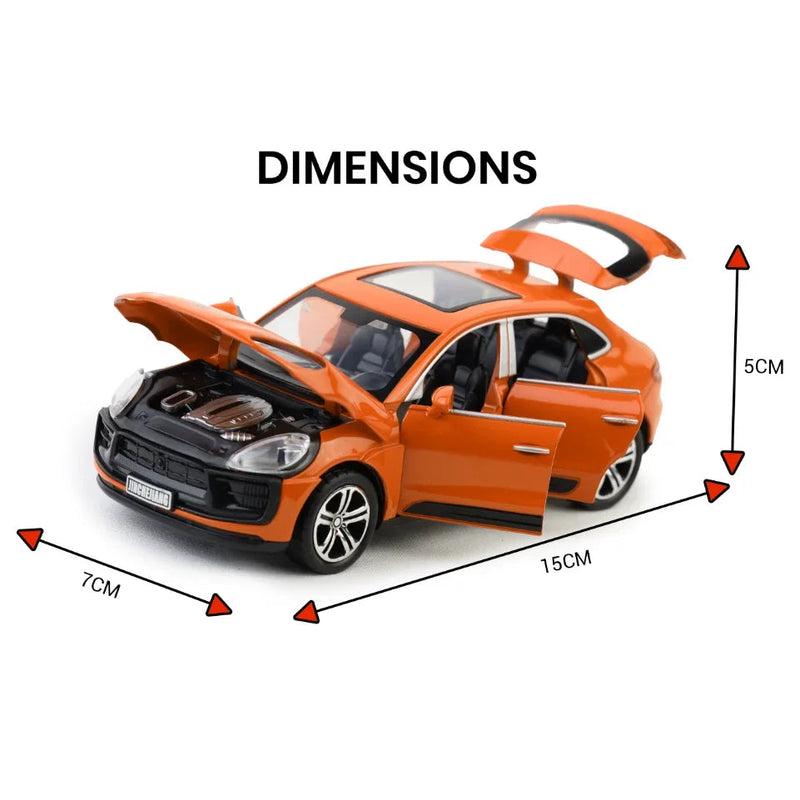 Porsche diecast Macan - Light, Sound with Openable Doors, 1:32 Scale (Orange) — image 2