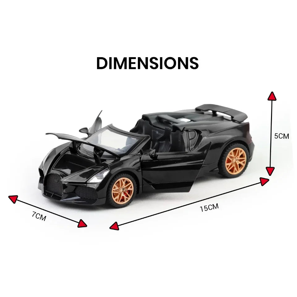 Bugatti Mistral - Light, Sound with Openable Doors, 1:32 Scale (Black) — image 2