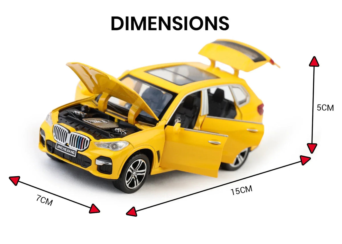BMW X5 - Light, Sound with Openable Doors, 1:32 Scale (Yellow) — image 3