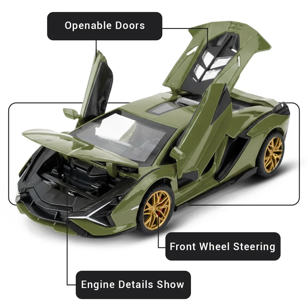 Lamborghini - Light, Sound with Openable Doors, 1:24 Scale (Green) — image 3