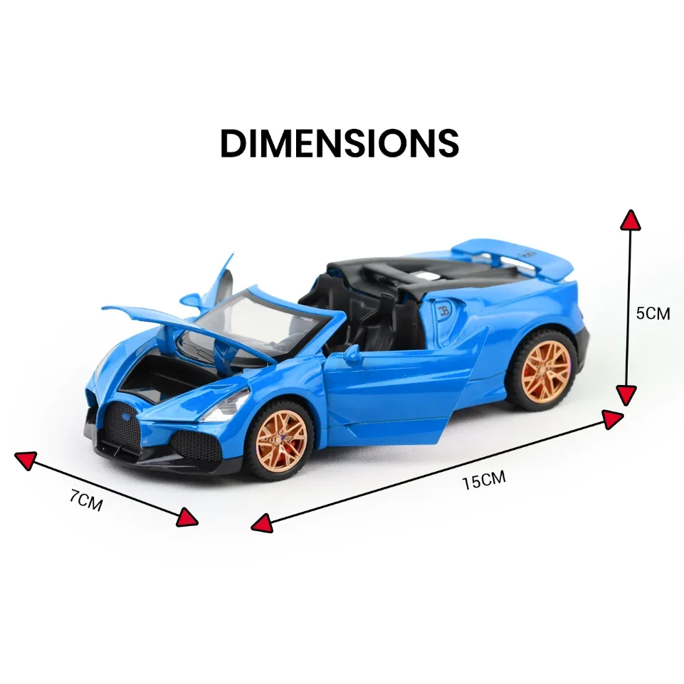 Bugatti Mistral - Light, Sound with Openable Doors, 1:32 Scale (Blue) — image 2